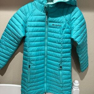 Girl’s Columbia Teal Hooded Puffer Jacket